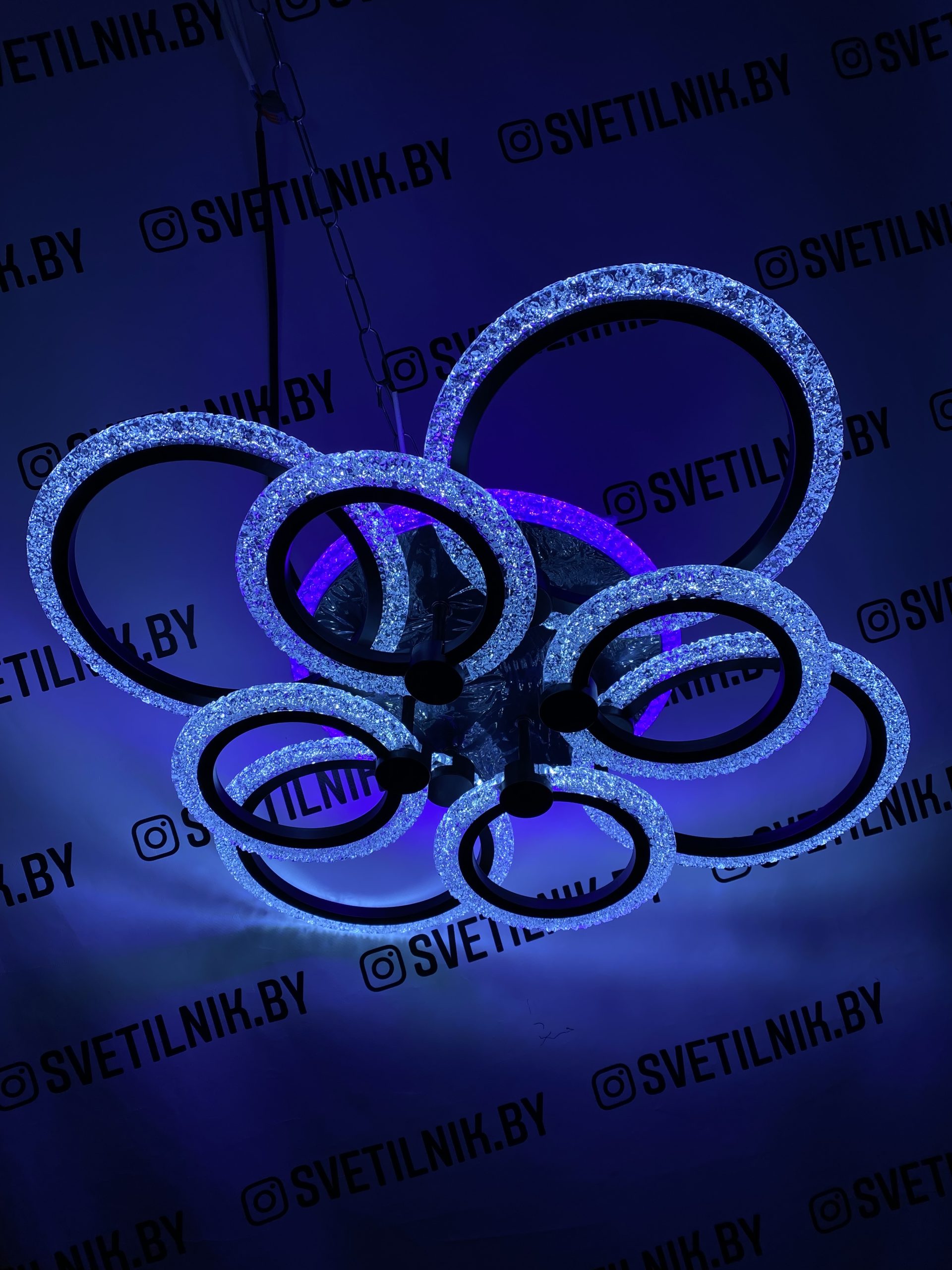 Умный Светодиодный светильник с возможностью управления смартфоном и пультом ДУ 8313/4+4 BK — изображение 2