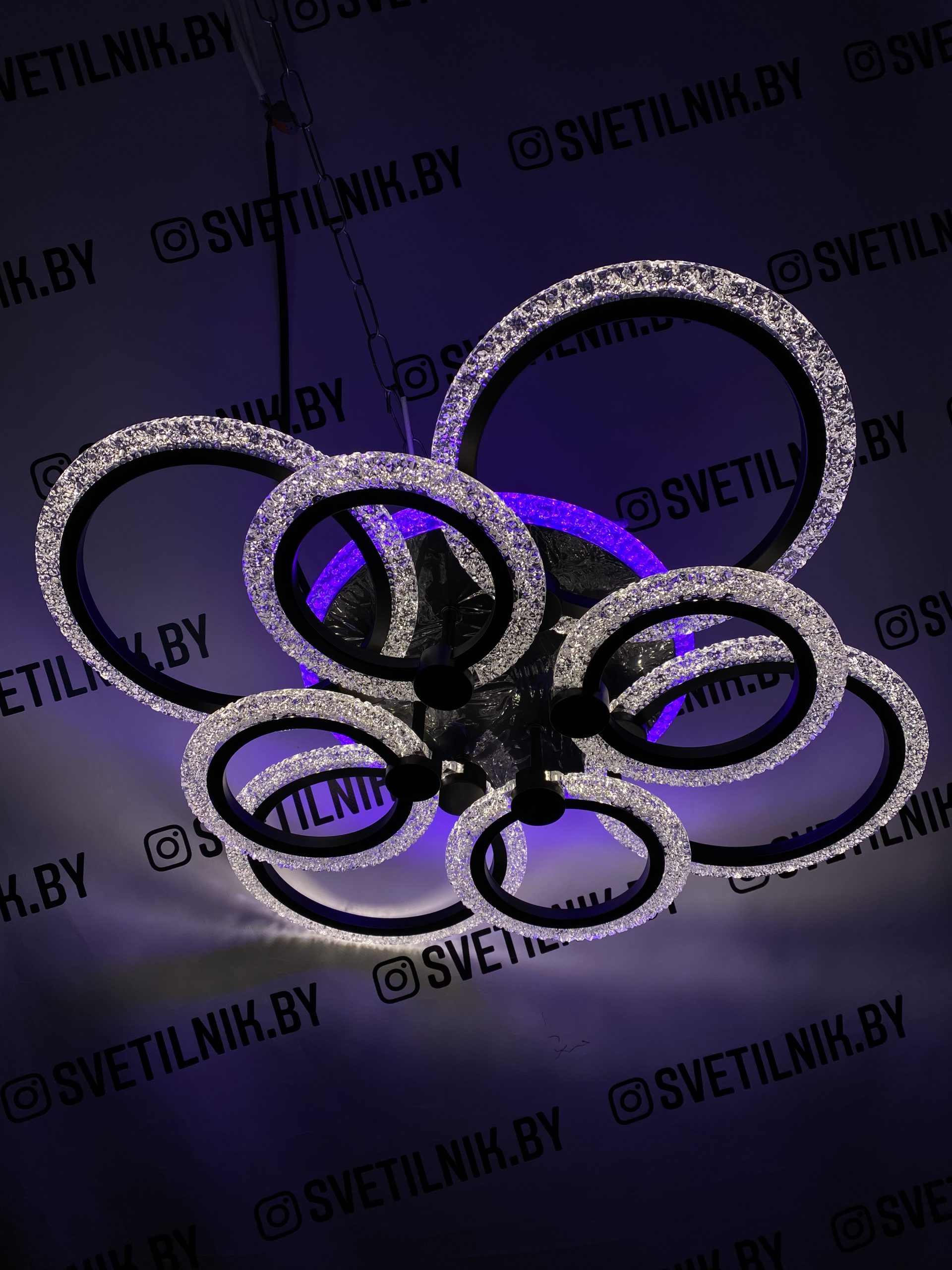 Умный Светодиодный светильник с возможностью управления смартфоном и пультом ДУ 8313/4+4 BK — изображение 3