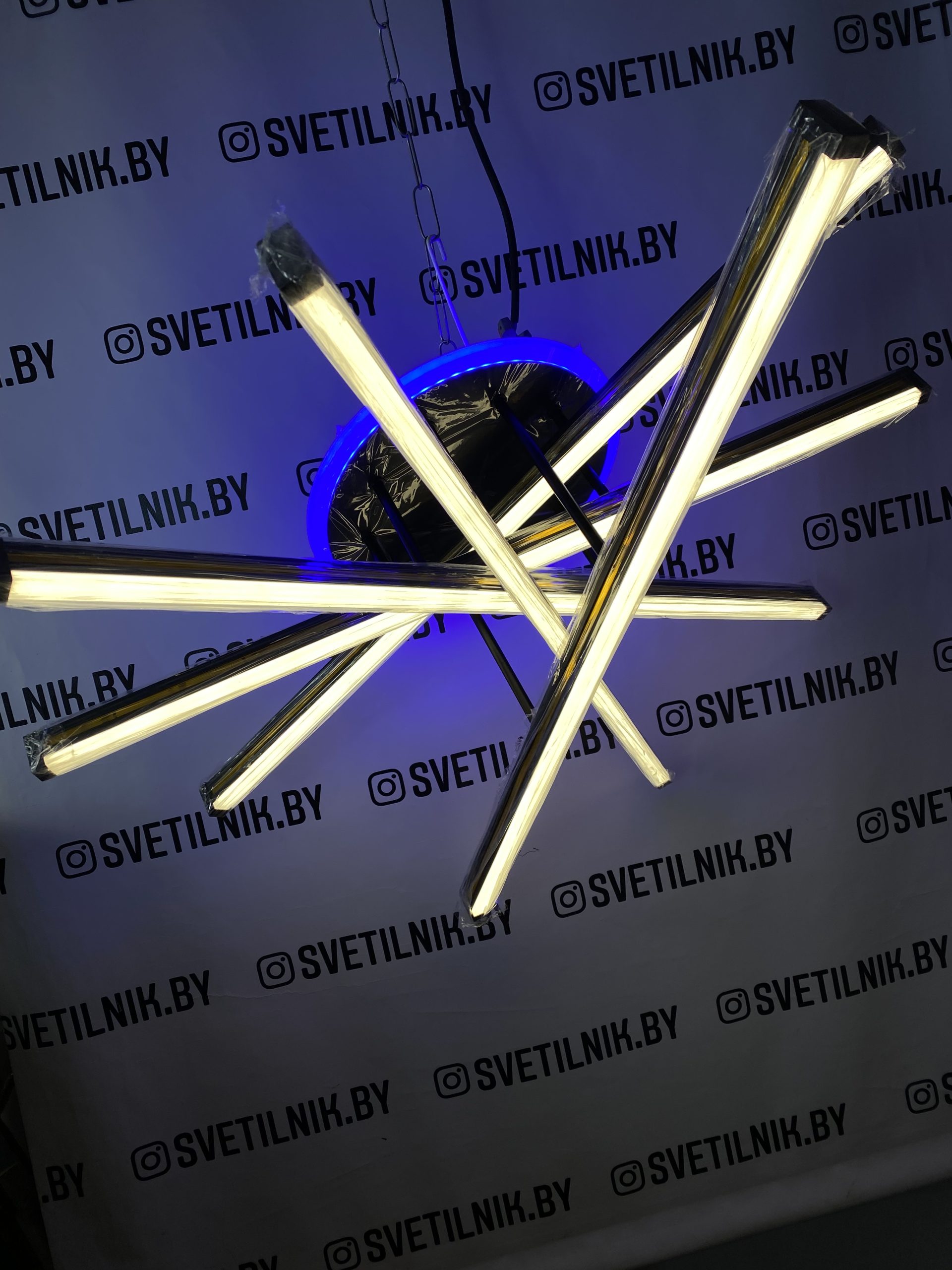 Умный Светодиодный светильник с возможностью управления смартфоном и пультом ДУ 7676/5А BK+FG