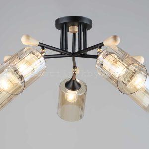 Люстра классическая 5068/5 BK+WOOD