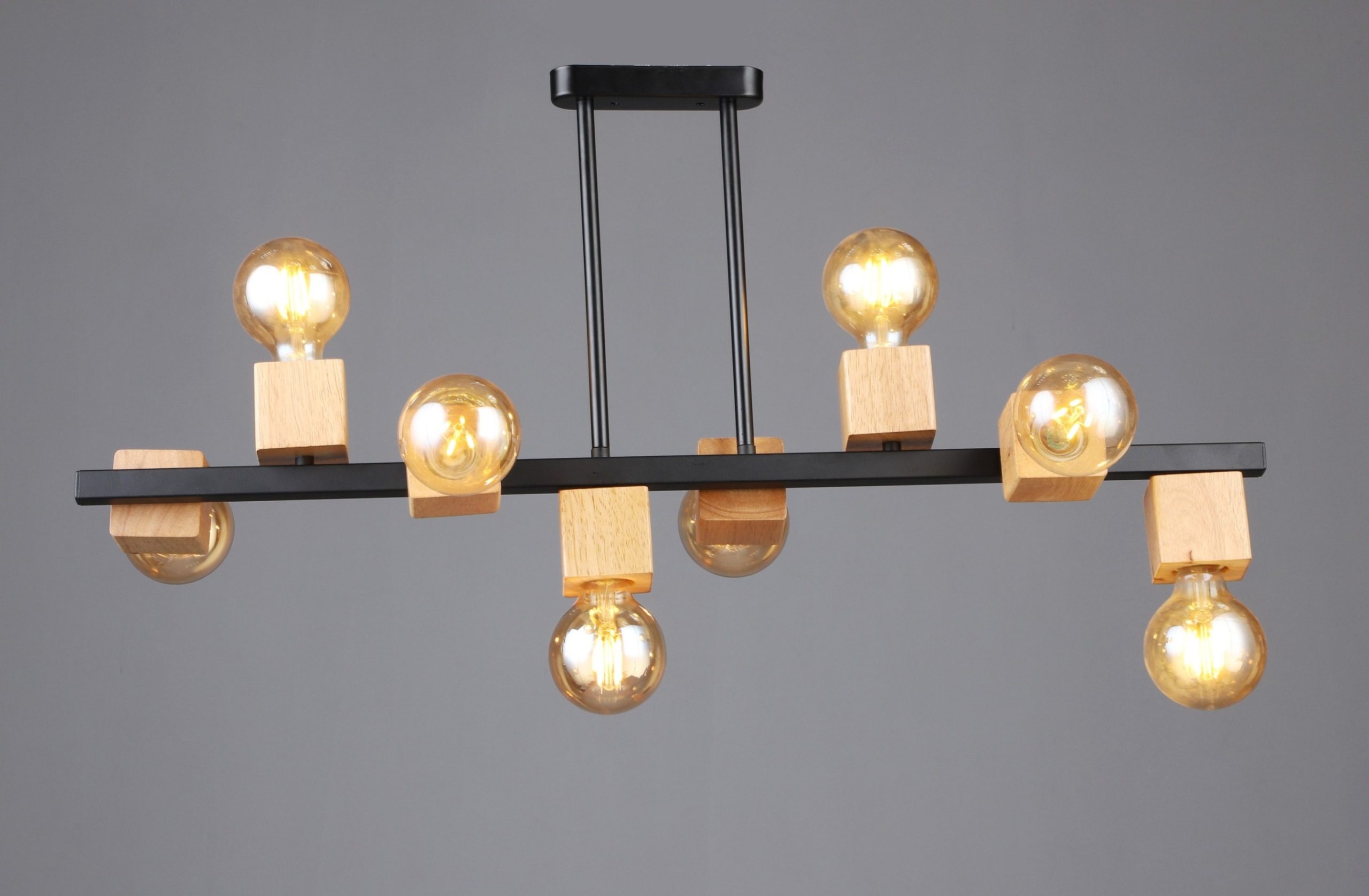 ЛЮСТРА 6428/8 BK+WOOD