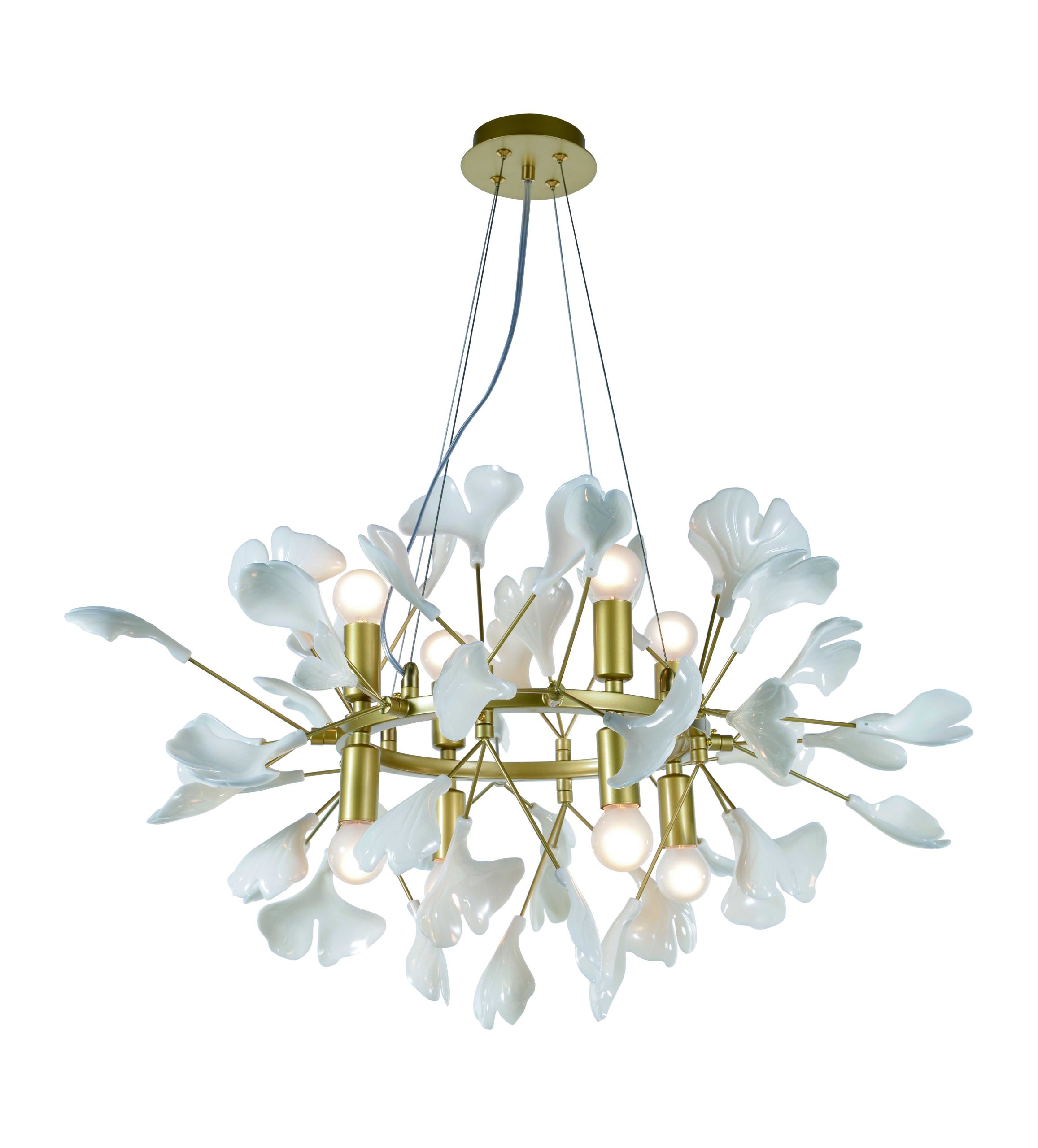 Люстра подвесная 5746A/8 SPRAY PAINT BRASS+WHITE