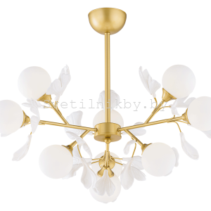 Люстра подвесная 2704A/9 SPAY PAINT BRASS+WHITE