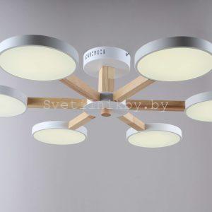 Светильник светодиодный 18026STD/6 WHITE+WOOD+WHITE