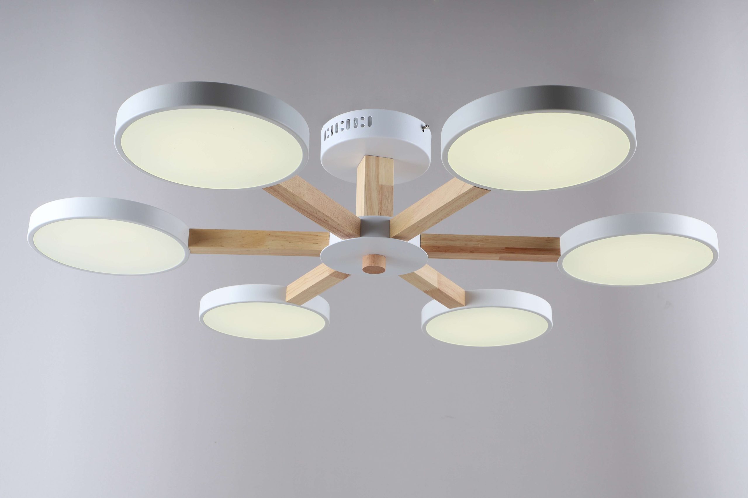 Светильник светодиодный 18026STD/6 WHITE+WOOD+WHITE